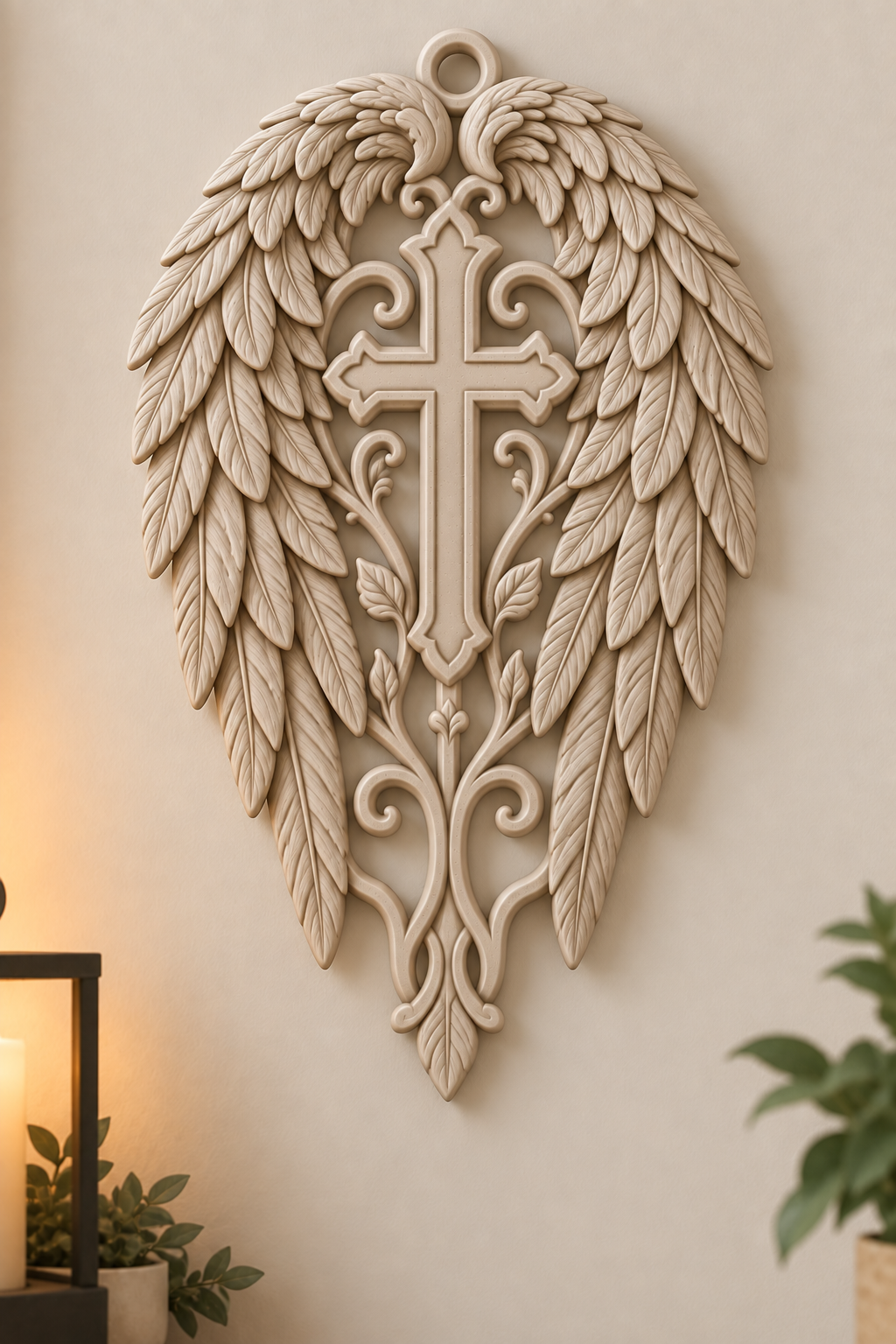Angel Wings Cross Wall Decor