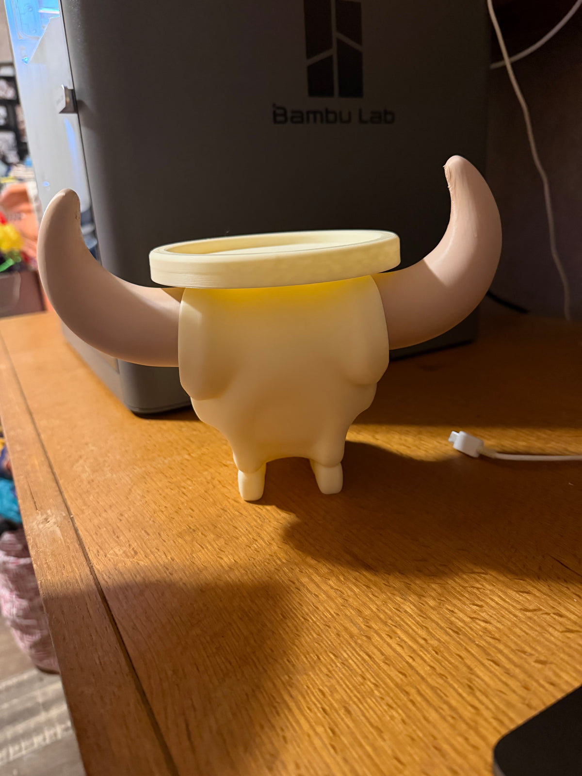 Western longhorn skull candle holder